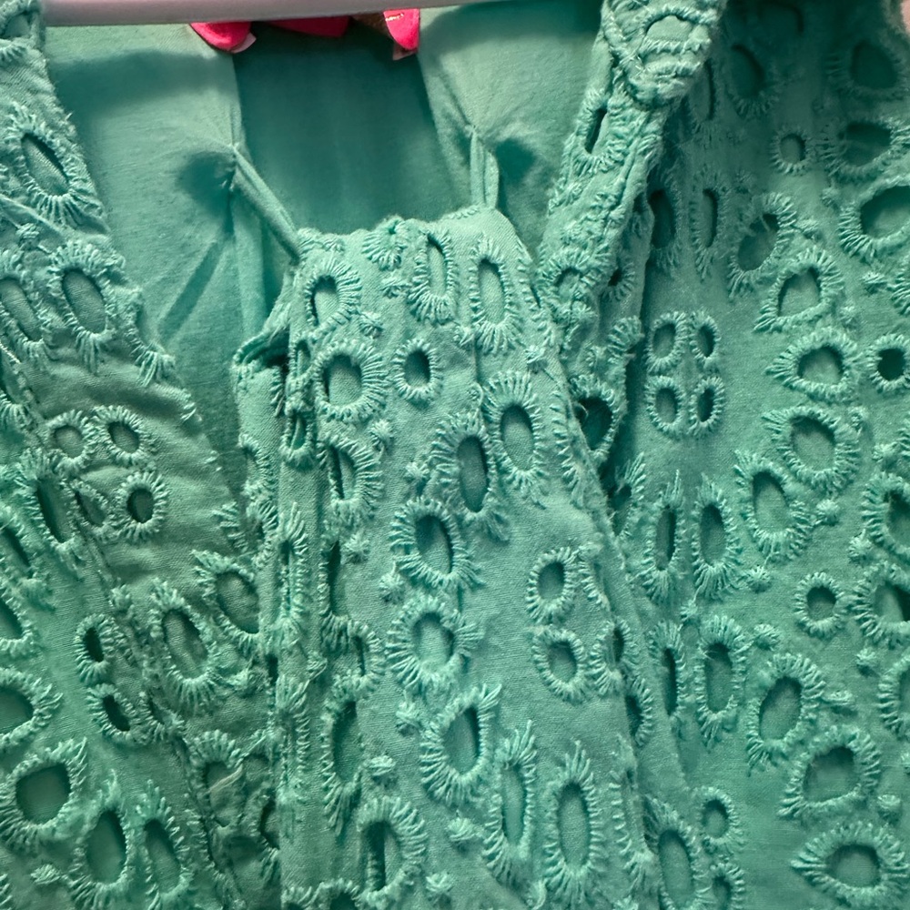 NWOT LILLY PULITZER CHRISELLA MIDI SHIRTDRESS SIZE 10 BEACH PARADISE EYELET - Picture 5 of 12